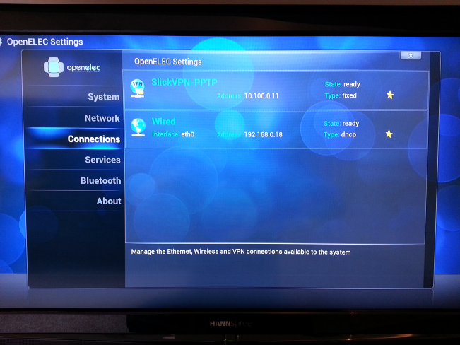 OpenELEC PPTP VPN Connection